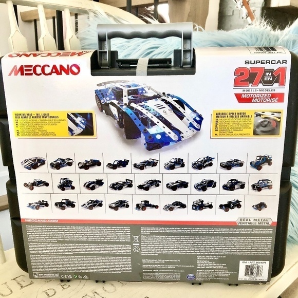 MECCANO,  Motorized Supercar,  27 In 1 Models, Level 3, With Carrying Case, NWT - Picture 3 of 13